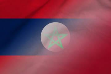 Laos and Morocco state flag transborder contract MAR LAO