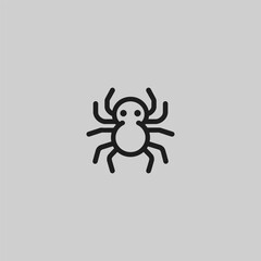 Spider logo in sharp and minimal line art style.
