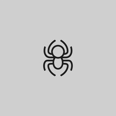 Spider logo in sharp and minimal line art style.