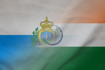 San Marino and India political flag transborder contract IND SMR
