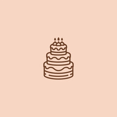 Layered cake logo in simple and modern illustration style.