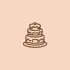 Layered cake logo in simple and modern illustration style.