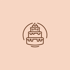 Layered cake logo in simple and modern illustration style.