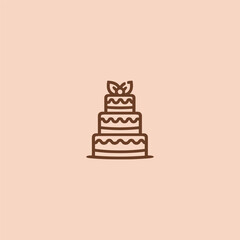 Layered cake logo in simple and modern illustration style.