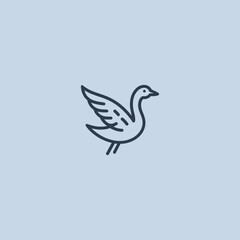 Swan logo in elegant and minimalist line art style.