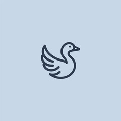 Swan logo in elegant and minimalist line art style.