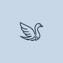 Swan logo in elegant and minimalist line art style.