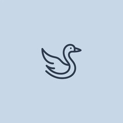 Swan logo in elegant and minimalist line art style.