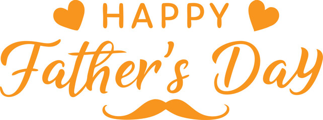 Happy Father's Day Calligraphy Lettering, Handwritten Holiday Text Design for Celebrations and Greeting Cards