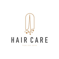 Fototapeta premium hair care logo with simple concept hair layers design symbol template icon hair health
