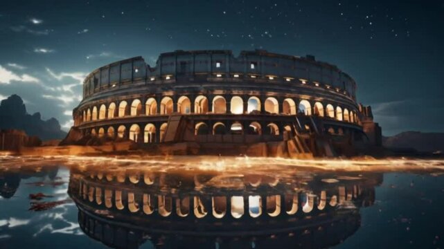 Colloseum of fighter , ai generative