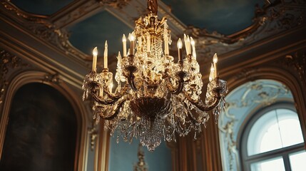 Illuminating Elegance: Luxurious Chandelier in Timeless European Interior