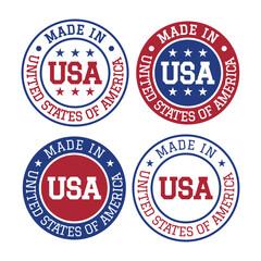 made in usa stamp circle logo vector design for business