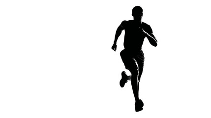 Fototapeta premium A person running silhouette vector isolated on white background - 