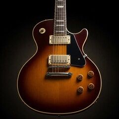 acoustic guitar on black background