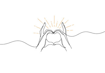 Minimalist Hands Forming Heart Shape with Sun Rays – Love, Hope, Spirituality Concept for Wellness, Nature, Blog Design