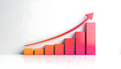 Upward Trend: Gradient Bar Graph with Arrow