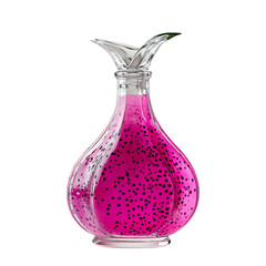 Dragonfruit Mango Blend in Glass Decanter Isolated on Transparent Background