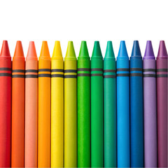 colored pencils on white background