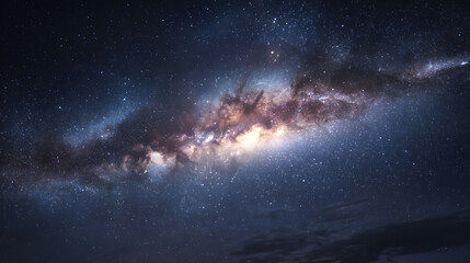Fototapeta premium Milky way galaxy with star and space dust in the universe and deep planet night sky background