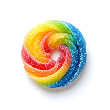 Colorful and flavour of gummy isolated on the white background.