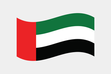 Flag of Arab Emirates. Arab Emirates wavy flag digital vector illustration. Fluttering flag.