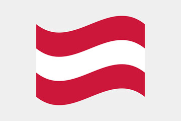 Flag of Austria. Austria wavy flag digital vector illustration. Fluttering flag.