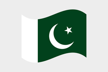 Flag of Pakistan. Pakistan wavy flag digital vector illustration. Fluttering flag.