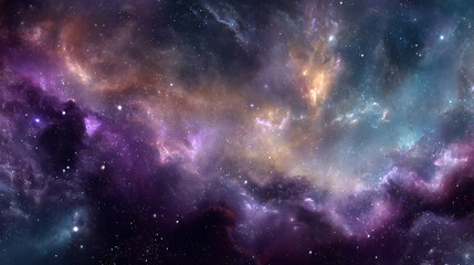 Obraz premium Fantastic multicolored outer space with stars, constellations, galaxies, planets and nebula fantasy cosmos