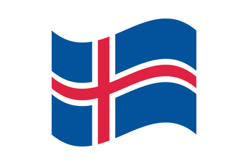 Obraz premium Flag of Iceland. Iceland wavy flag digital vector illustration. Fluttering flag.