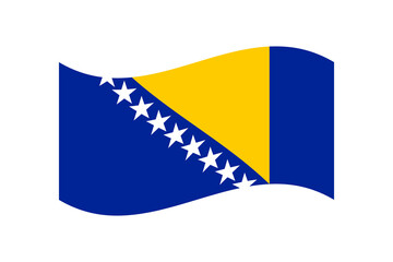 Flag of Bosnia and Herzegovina. Bosnia and Herzegovina wavy flag digital vector illustration. Fluttering flag.