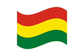 Flag of Bolivia. Bolivia wavy flag digital vector illustration. Fluttering flag.