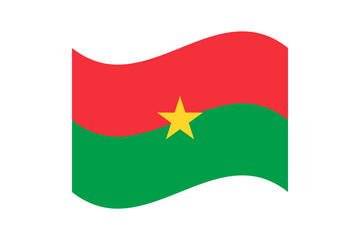 Flag of Burkina Faso. Burkina Faso wavy flag digital vector illustration. Fluttering flag.