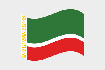 Flag of Chechnya. Chechnya wavy flag digital vector illustration. Fluttering flag.