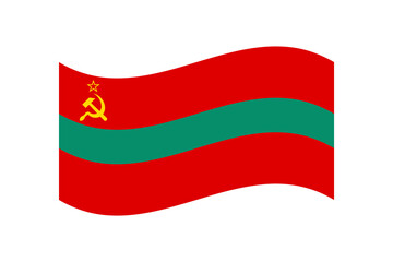 Flag of Transnistria. Transnistria wavy flag digital vector illustration. Fluttering flag.