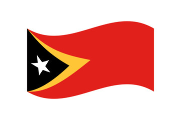 Flag of East Timor. East Timor wavy flag digital vector illustration. Fluttering flag.