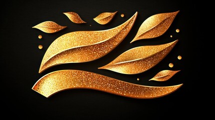 Golden Leaves Abstract Art: A Luxurious Design