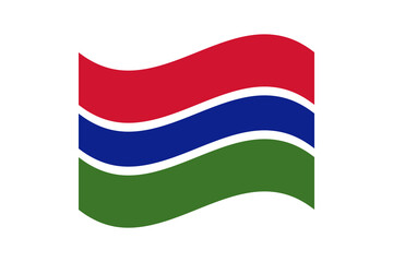 Flag of Gambia. Gambia wavy flag digital vector illustration.