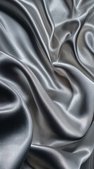 Fototapeta premium Silver Satin Fabric Drape