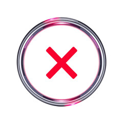 Obraz premium Modern graphic symbol with red cross mark.