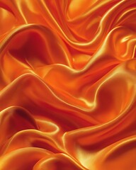 Obraz premium Draped Orange Satin Fabric Texture