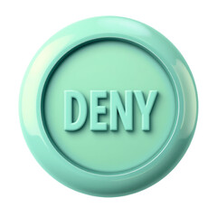 Textured deny button symbol on a surface