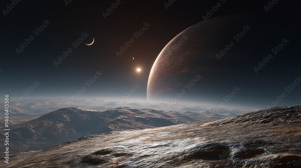 Poster explore the captivating realm of planets with ultra detail hd backgrounds that transport you to dist