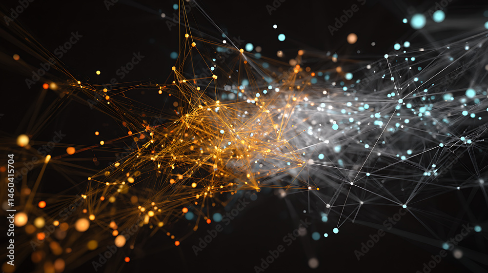 Poster Dynamic network graph visualizing connections in fraud detection analysis