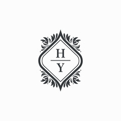 HY Initials Wedding Logo Vector Art  Icons  and Graphics