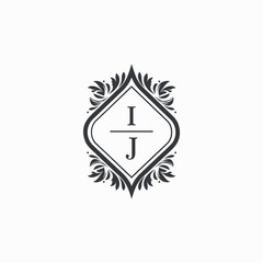 IJ Initials Wedding Logo Vector Art  Icons  and Graphics