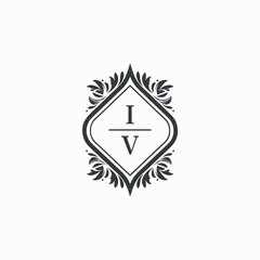 IV Initials Wedding Logo Vector Art  Icons  and Graphics