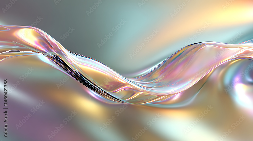 Poster Metallic abstract wavy liquid background layout design tech innovation, abstract background with waves, abstract colorful background