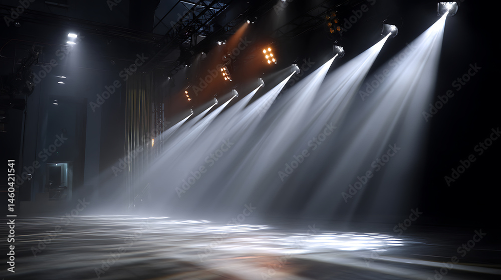 Leinwandbilder lighting ramp with powerful spotlights for creating artificial lighting when working in the theater,