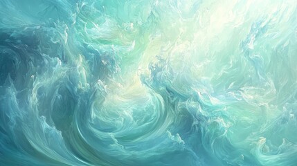 Obraz premium Abstract turquoise swirls with ethereal white highlights, creating a dreamlike expanse